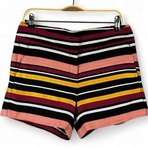 Ann Taylor Striped Shorts Size 4 Cute With Clasp and Button Stitched Fabric